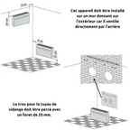 Climatiseur mobile Voltman monobloc mural Kub-E 12000 BTU - 3500W - réversible + Wifi