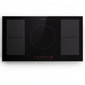 Plaque induction KLARSTEIN Plaque Induction 90 cm 7000W Plaque de Cuisson Hybride à Induction 4 feux ThermoBoost Noir