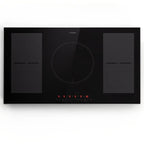 Plaque induction KLARSTEIN Plaque Induction 90 cm 7000W Plaque de Cuisson Hybride à Induction 4 feux ThermoBoost Noir