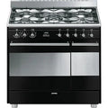 Piano de cuisson Smeg ESTHETIQUE CLASSICA 90cm MIXTE INOX NOIR BRILLANT - SCB92MN8