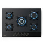 Plaque gaz KLARSTEIN Goldflame Nano Plaque de cuisson gaz 5 brûleurs en laiton 8 kW Table de cuisson à gaz - Gaz naturel/GPL
