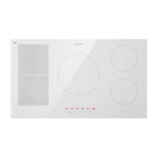 Plaque induction KLARSTEIN Table de cuisson - Delicatessa 90 Hybrid - Plaque vitrocéramique - 7400W - Minuterie - Blanc