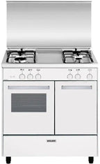Gazinière Glem cuisinière piano de cuisson 4 foyers brûleurs gaz blanc 80x50cm