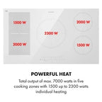 Plaque induction KLARSTEIN Table de cuisson - Delicatessa 90 Hybrid - Plaque vitrocéramique - 7400W - Minuterie - Blanc