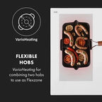 Plaque induction KLARSTEIN Table de cuisson - Delicatessa 90 Hybrid - Plaque vitrocéramique - 7400W - Minuterie - Blanc