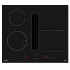Plaque de cuisson avec hotte intégrée Comfee Table de cuisson à induction aspirante 60 cm 4 foyers + hotte intégrée 638m³/h avec kit évacuation plinthe, 7400W, A++