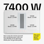 Plaque de cuisson avec hotte intégrée KLARSTEIN Velaire Plaque induction avec Hotte aspirante intégrée 4 Zones 7400W 80cm Curseur Tactile Minuterie