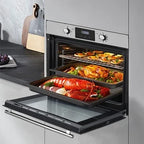 Four encastrable Linarie Four encastrable émail lisse LABO73MX2 73 litres Multifonctions 2 plats couleur verre noir-Inox