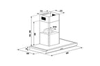 Hotte décorative murale Brandt 90cm débit d'air 606m3h