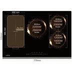 Plaque induction Linarie Toulouse Table de cuisson à induction LS80I2F1Z 77cm 5 zones avec double zone flexible